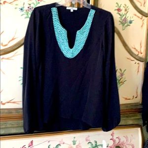 💜Moon & Meadow silk w/beaded bodice top was $195!